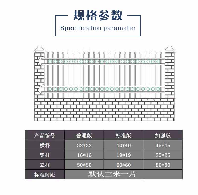 四橫梁型鋼圍墻參數(shù)說(shuō)明